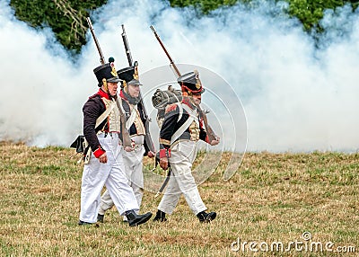 Napoleonic era French Infantry. Editorial Stock Photo