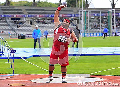 Reese Hoffa on DecaNation International Outdoor Games Editorial Stock Photo