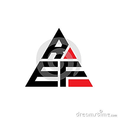 REF triangle letter logo design with triangle shape. REF triangle logo design monogram. REF triangle vector logo template with red Vector Illustration
