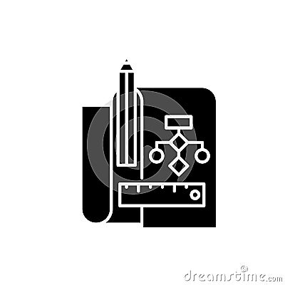 Refactoring black icon, vector sign on isolated background. Refactoring concept symbol, illustration Vector Illustration