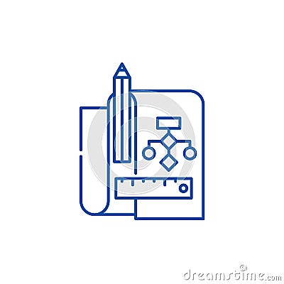 Refactoring line icon concept. Refactoring flat vector symbol, sign, outline illustration. Vector Illustration
