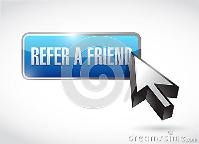 refer a friend button sign concept Cartoon Illustration