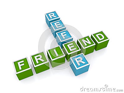 Refer friend sign Stock Photo