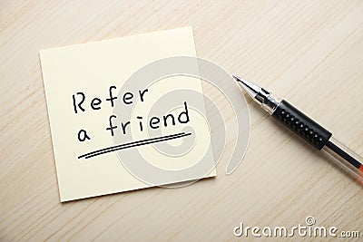 Refer a friend Stock Photo