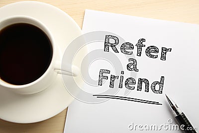 Refer a friend Stock Photo