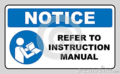 Refer to instruction manual booklet Vector Illustration