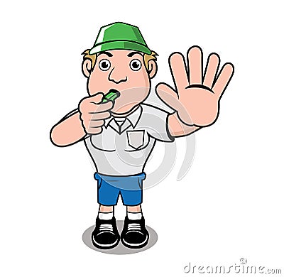 Referee cartoon character design illustration Vector Illustration