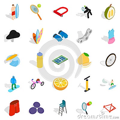 Refereeing icons set, isometric style Vector Illustration