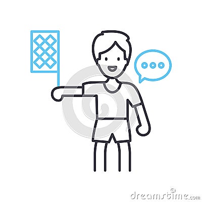 refereeing line icon, outline symbol, vector illustration, concept sign Vector Illustration