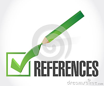 references check mark sign concept Cartoon Illustration