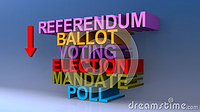 Referendum ballot voting election mandate poll on blue Stock Photo