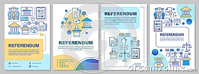 Referendum brochure template layout. Popular vote. Citizens ballot. Flyer, booklet, leaflet print design, linear Vector Illustration