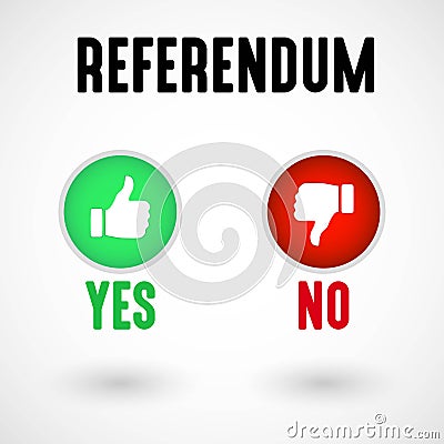 Referendum Yes and No Buttons Vector Illustration