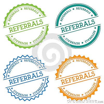 Referrals badge isolated on white background. Vector Illustration
