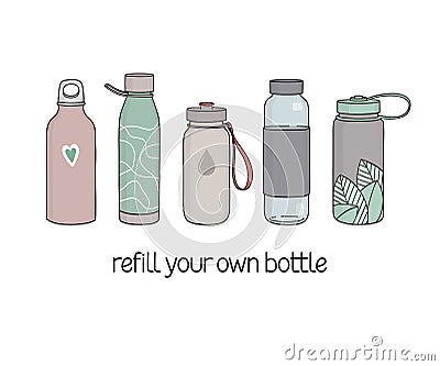 Refill your own bottle Vector Illustration