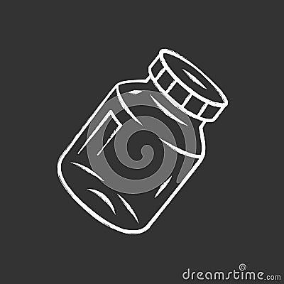 Refillable spice jar chalk icon Vector Illustration