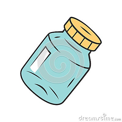 Refillable spice jar color icon Vector Illustration