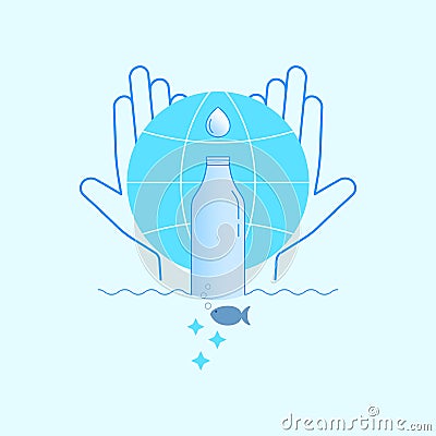 Refill Help Save Planet Vector Illustration