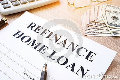 Refinance home loan application. Stock Photo