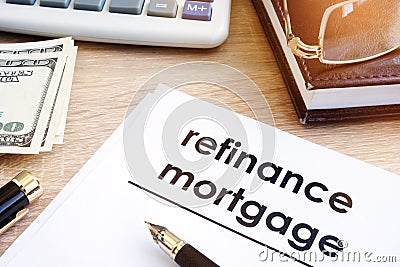 Refinance mortgage application Stock Photo