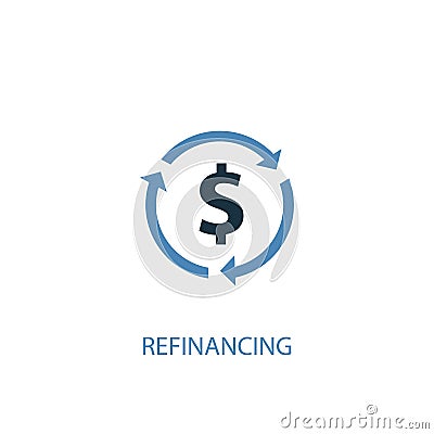 Refinancing concept 2 colored icon Vector Illustration