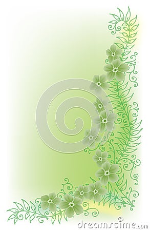 Refined Floral Vignette In Color Vector Illustration