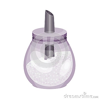 Refined White Sugar in Glass Container as Sweetener for Food and Drink Vector Illustration Vector Illustration