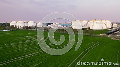 Refineries oil big tanks Stock Photo