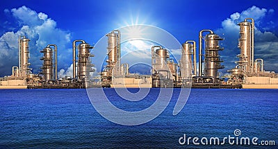 Refinery factory in industry estate Stock Photo