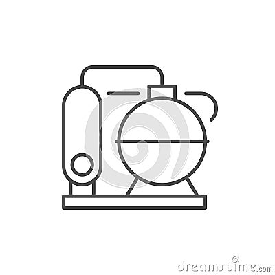 Refinery factory line outline icon Vector Illustration