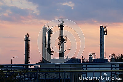 Refinery oil and petrochemical industry sunset Stock Photo