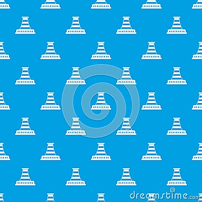 Refinery with pipe pattern seamless blue Vector Illustration