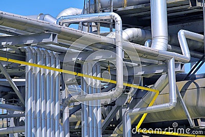 Refinery piping Stock Photo