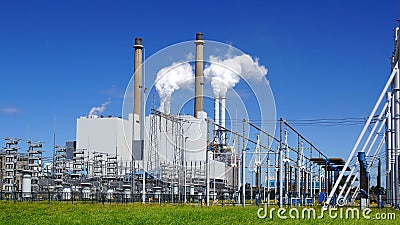 Refinery plant at Europort harbor, Rotterdam Stock Photo