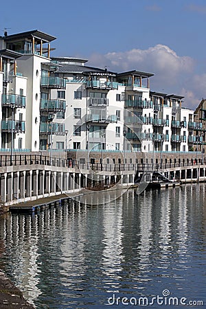 Reflected apartments Stock Photo