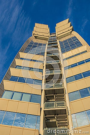 Reflected sky in W hotel Barcelona Spain Editorial Stock Photo