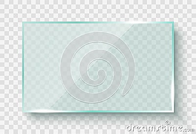 Reflecting glass banners on transparent background. Vector glass frame. Flat glass - stock vector Stock Photo