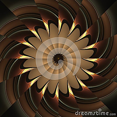 Reflecting kaleidoscope pinwheel Stock Photo