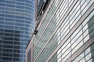 Reflecting skyscraper windows Stock Photo