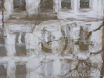 Reflection of Amsterdam buildings Stock Photo