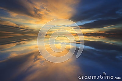 reflection of beautiful dusky sky in everning use for multipurpose natural background,backdrop Stock Photo