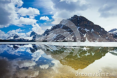 Reflection in Bow Lake Stock Photo