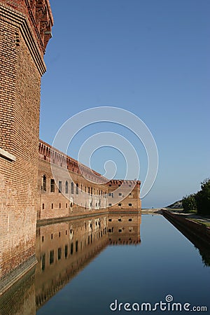 Reflection of fort Stock Photo