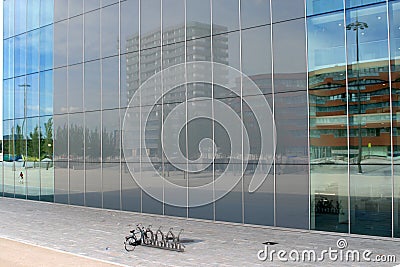 Reflection in glass wall Stock Photo