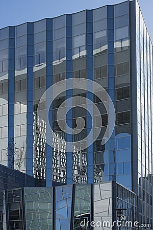 Reflection of the Great Arch of Defense Editorial Stock Photo