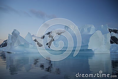 Reflection of icebergs (Antarctica) Stock Photo