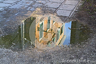 A reflection in a puddle Stock Photo