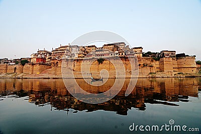 Reflection of Ramnagar Fort, varanasi Editorial Stock Photo
