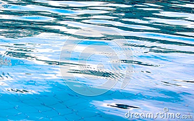 Reflection of sky on the moving water surface Stock Photo