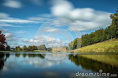 Reflections in The Canal Pond at Chatsworth House Editorial Stock Photo